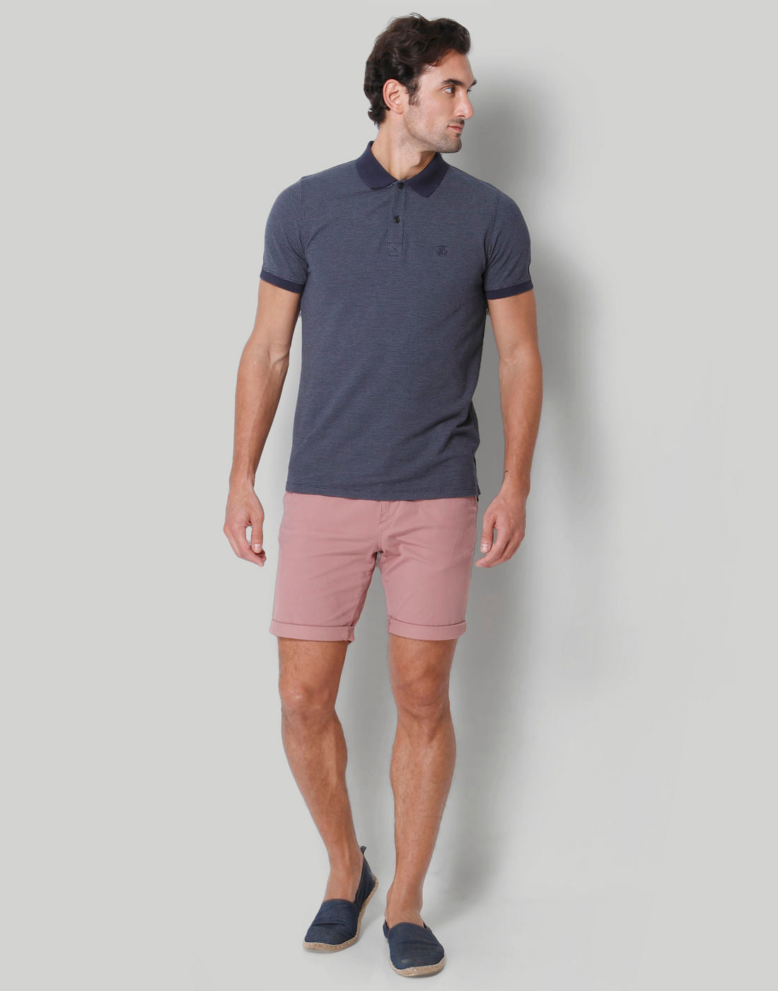 Blue Polo Neck T-Shirt