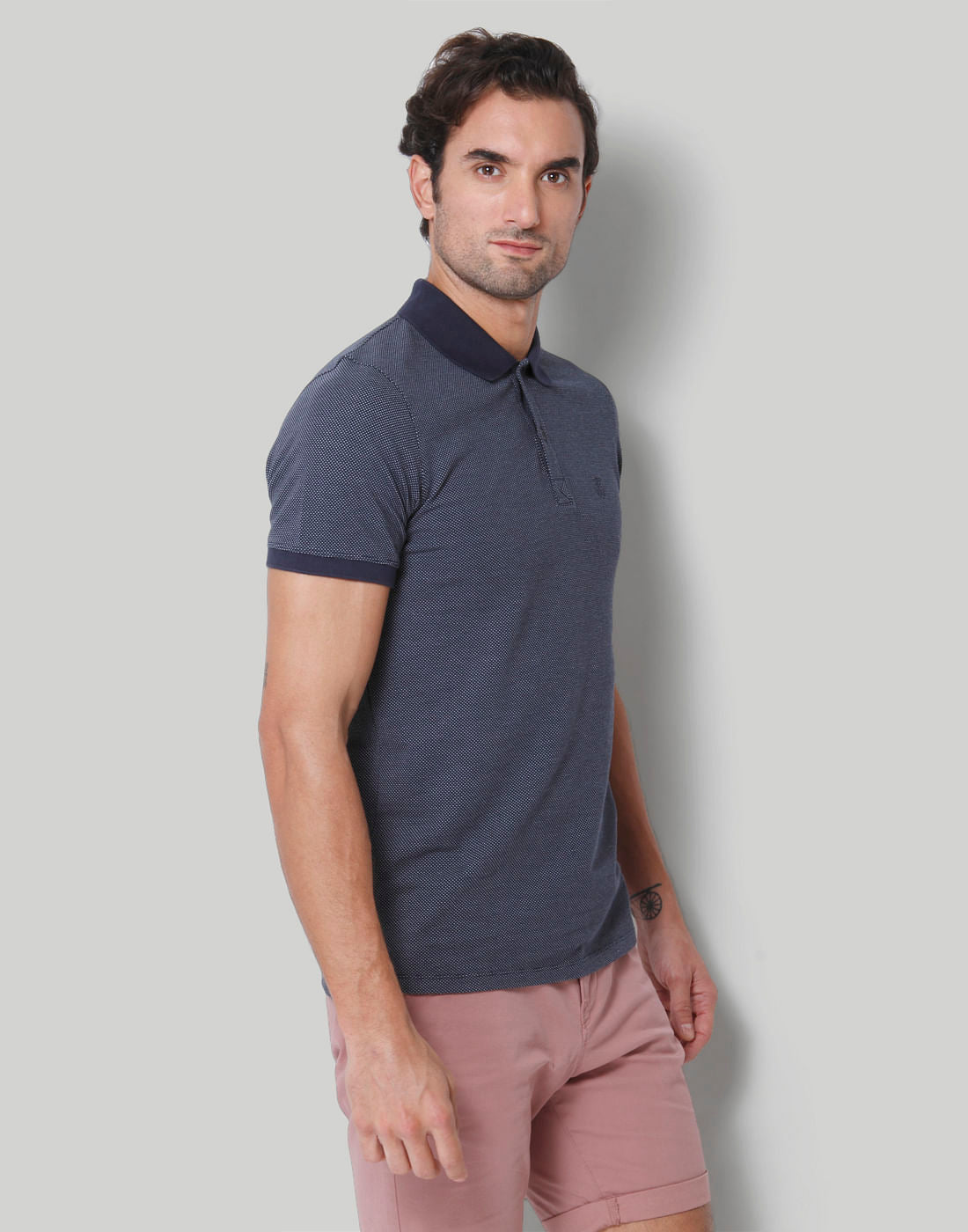 Blue Polo Neck T-Shirt