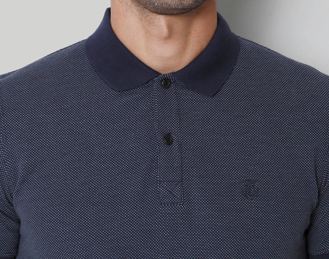 Blue Polo Neck T-Shirt