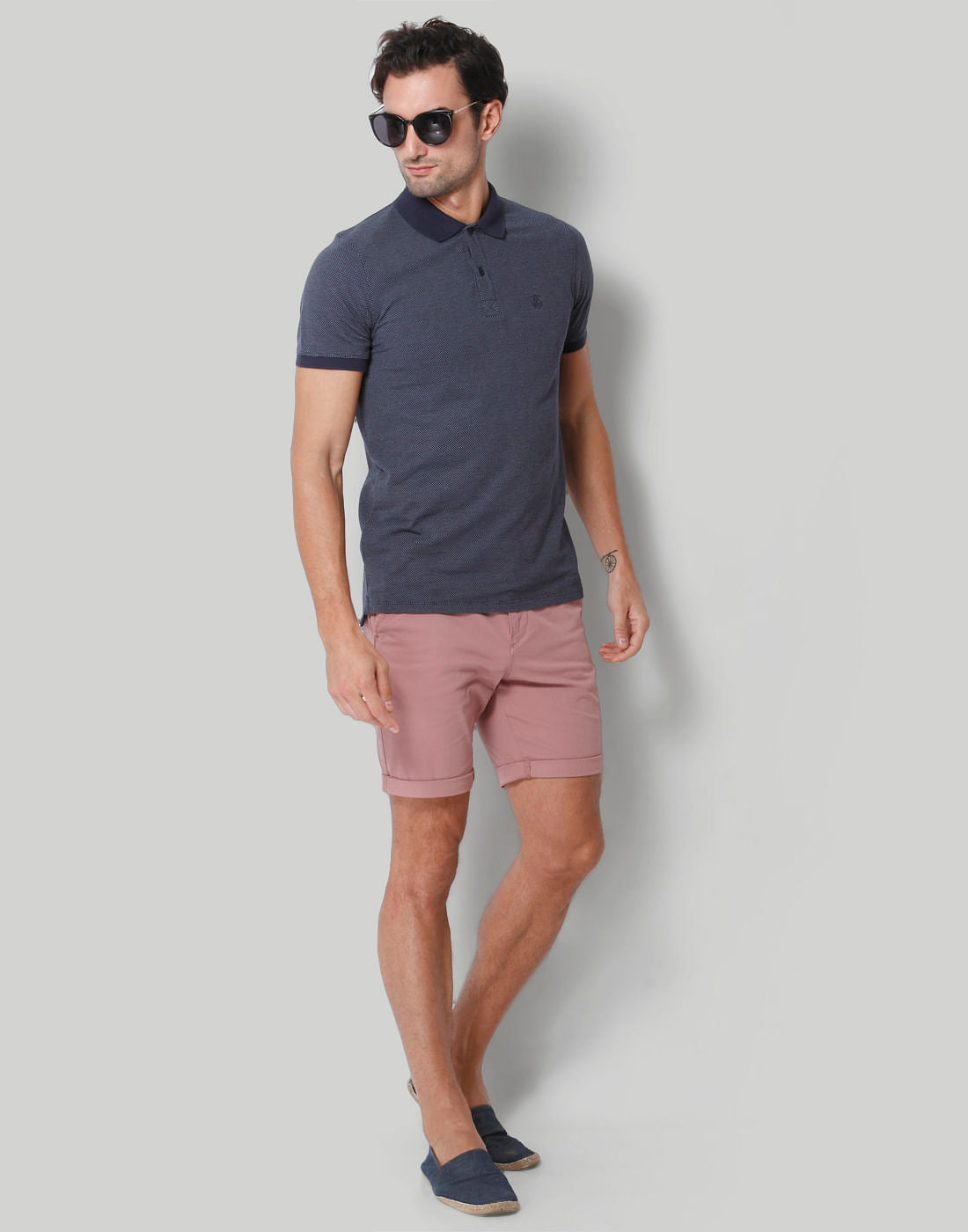 Blue Polo Neck T-Shirt