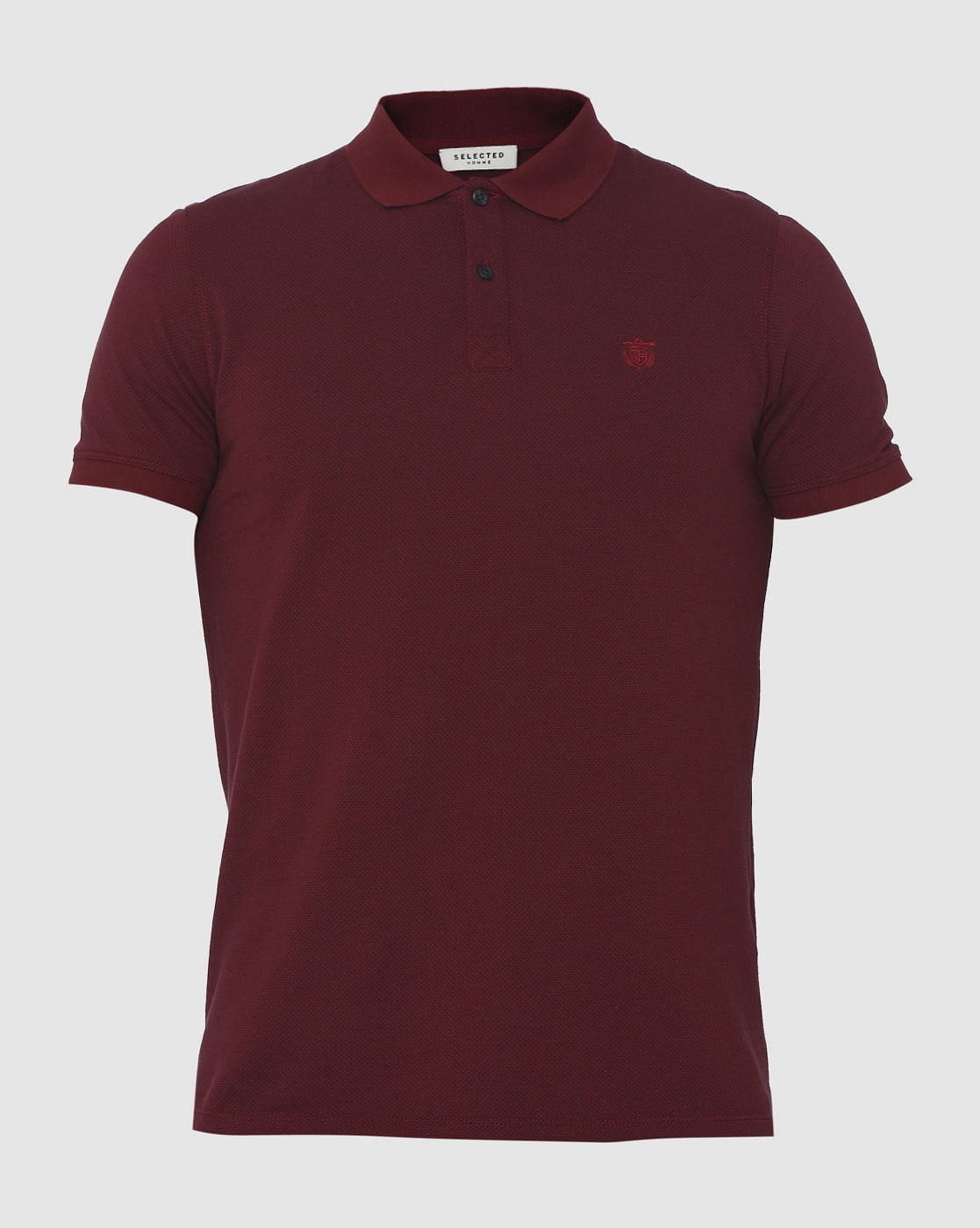 Burgundy Polo Neck T-Shirt