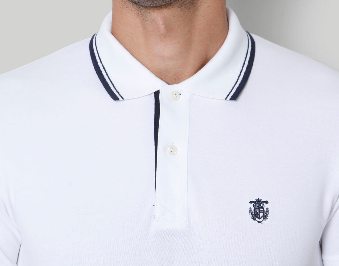 White Polo Neck T-Shirt