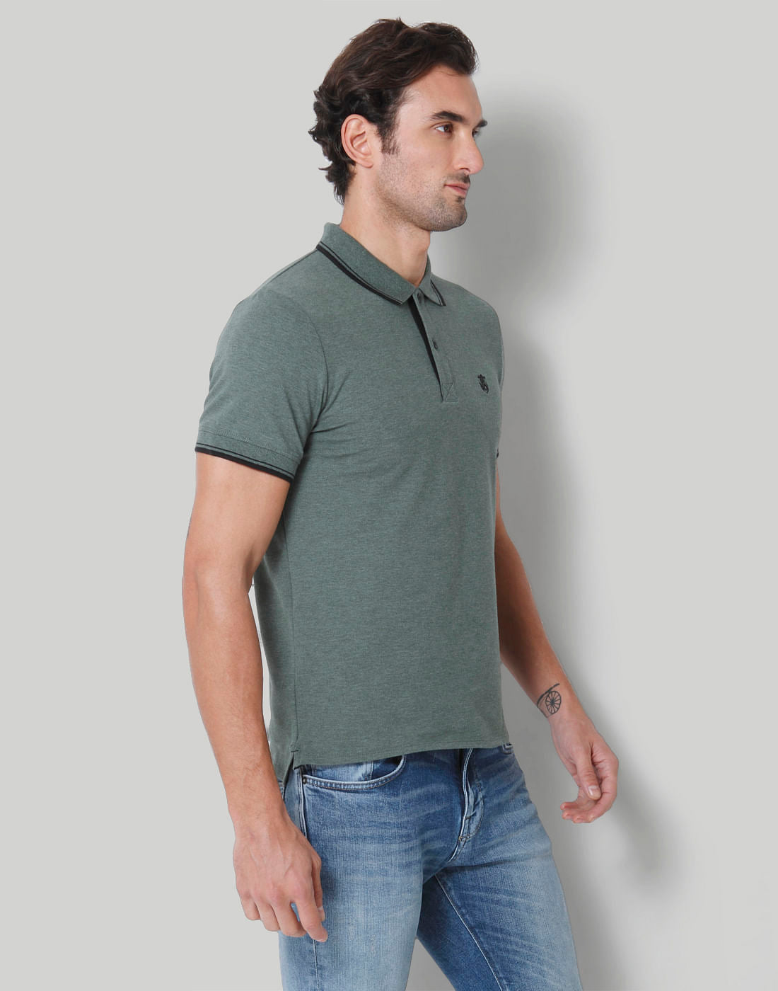 Green Polo Neck T-Shirt