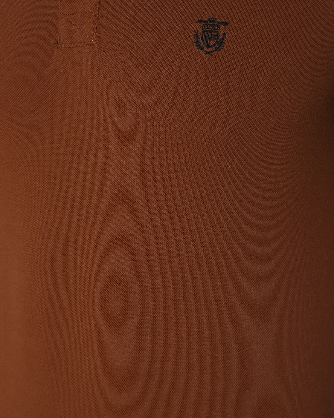 Brown Contrast Tipping Polo Neck T-Shirt