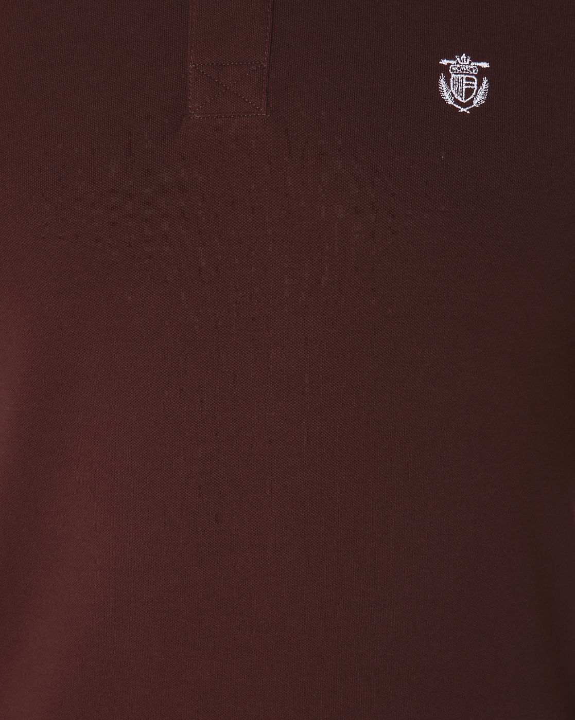 Burgundy Contrast Tipping Polo Neck T-Shirt