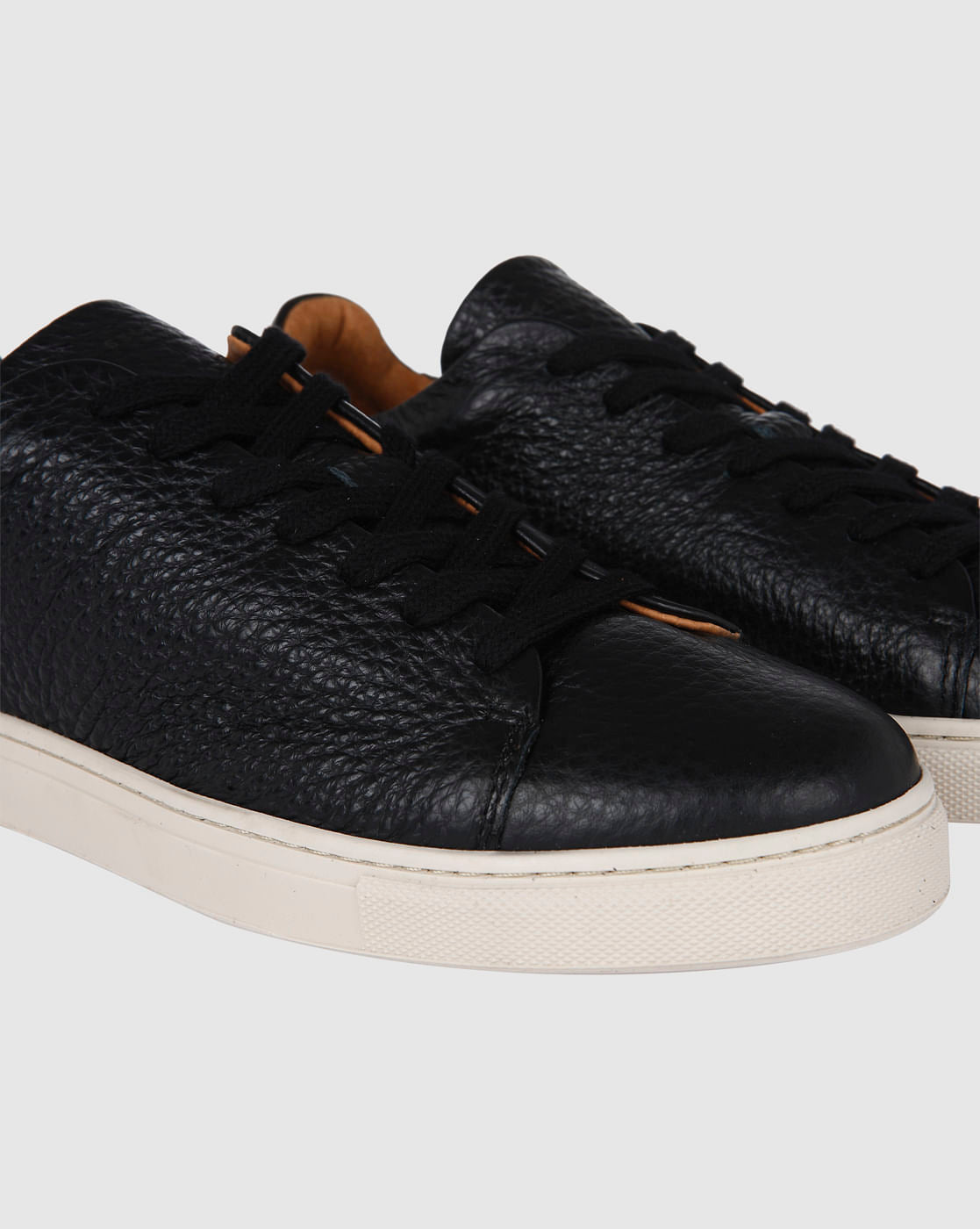 Black Leather Sneakers