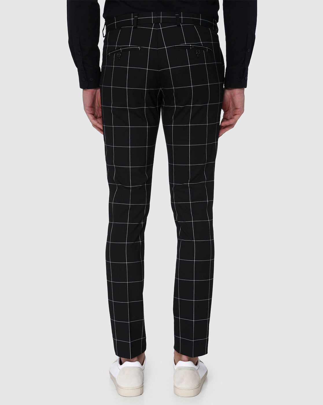 Black Check Formal Trousers
