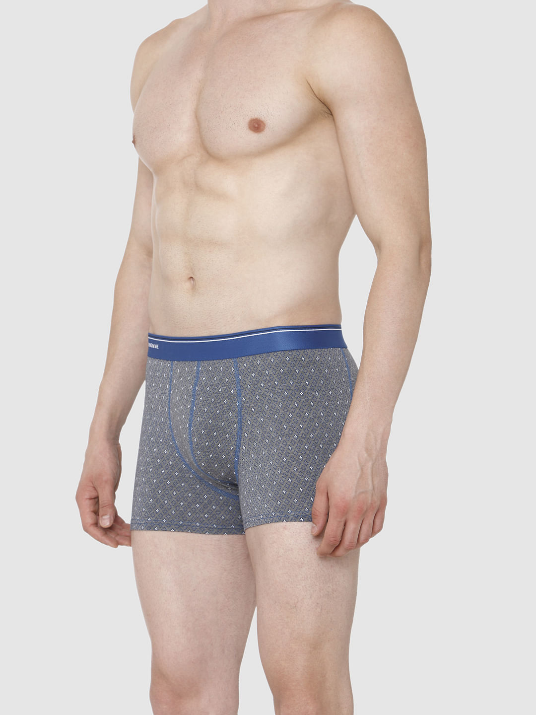 Grey Printed Trunks