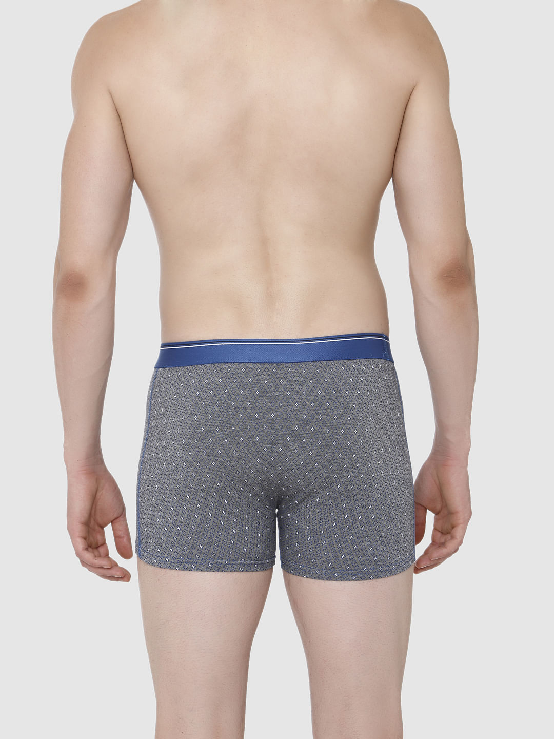 Grey Printed Trunks