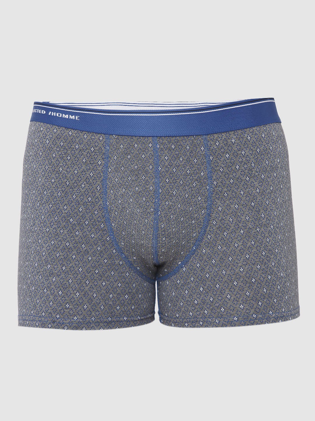 Grey Printed Trunks