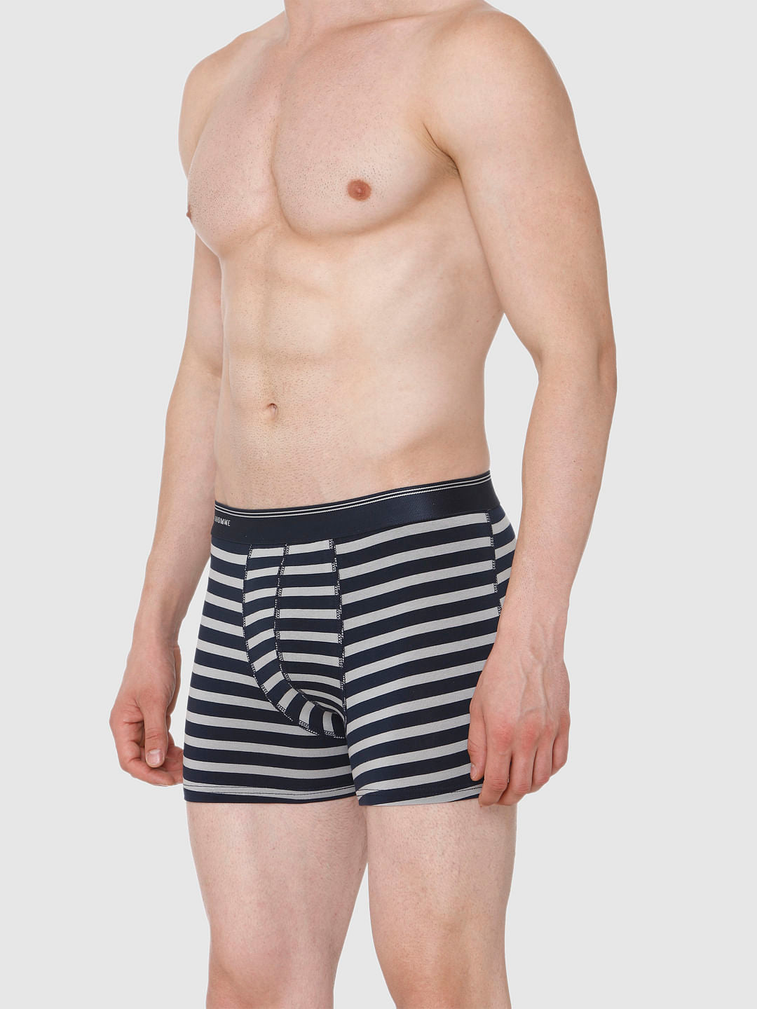 Navy Blue Striped Trunks