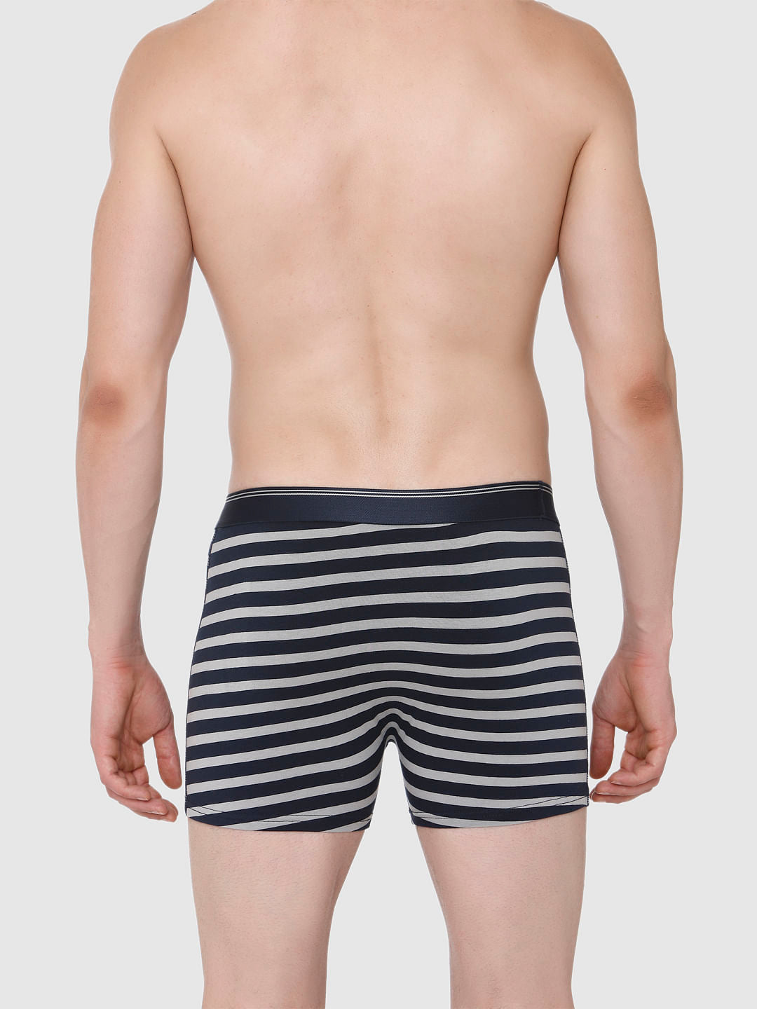 Navy Blue Striped Trunks