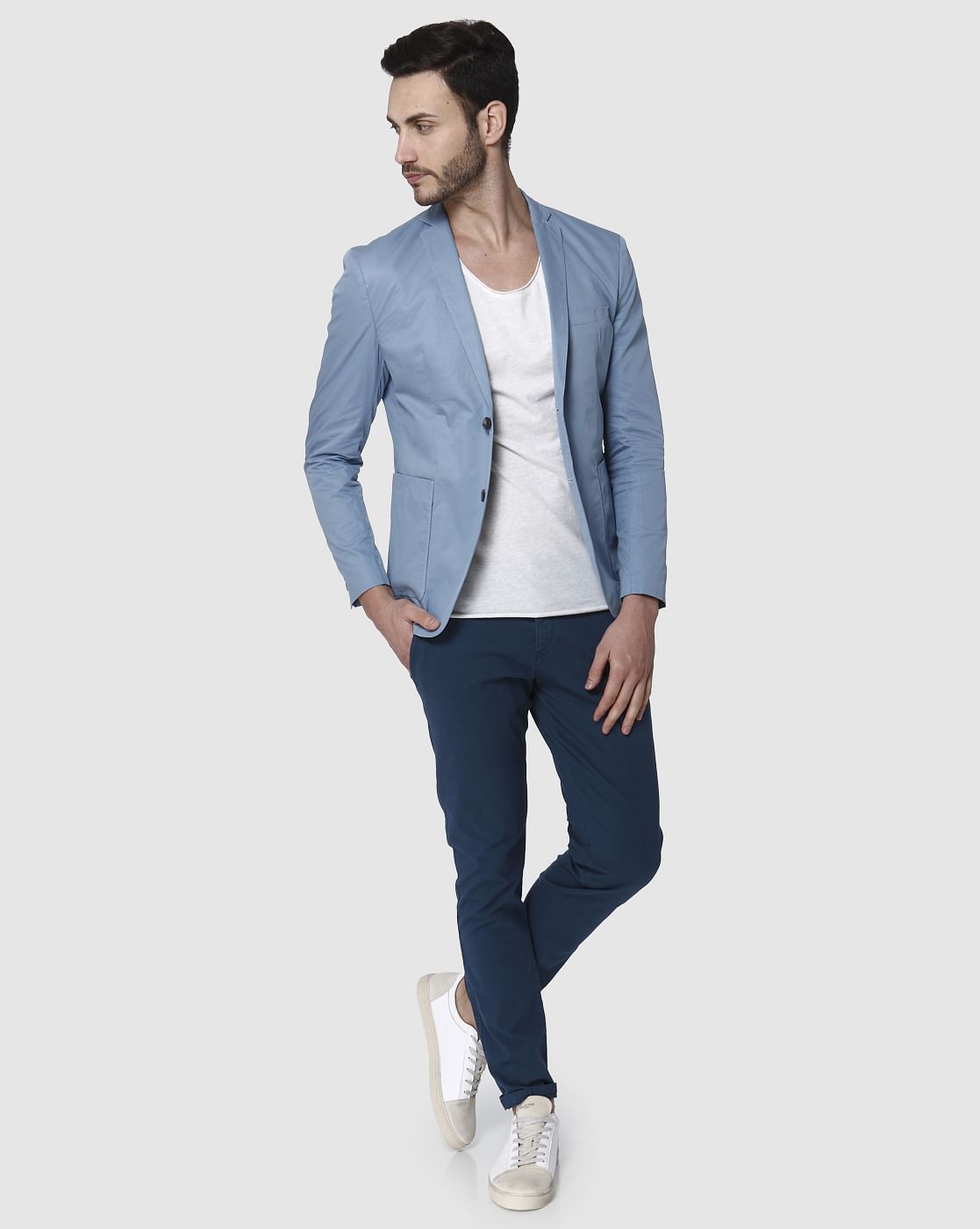 Light Blue Slim Fit Blazer