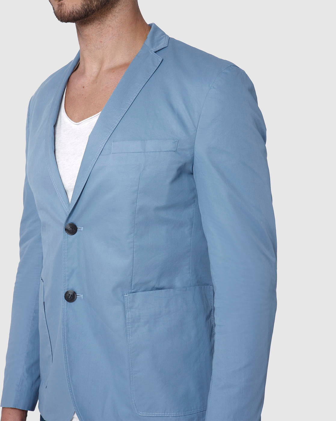 Light Blue Slim Fit Blazer