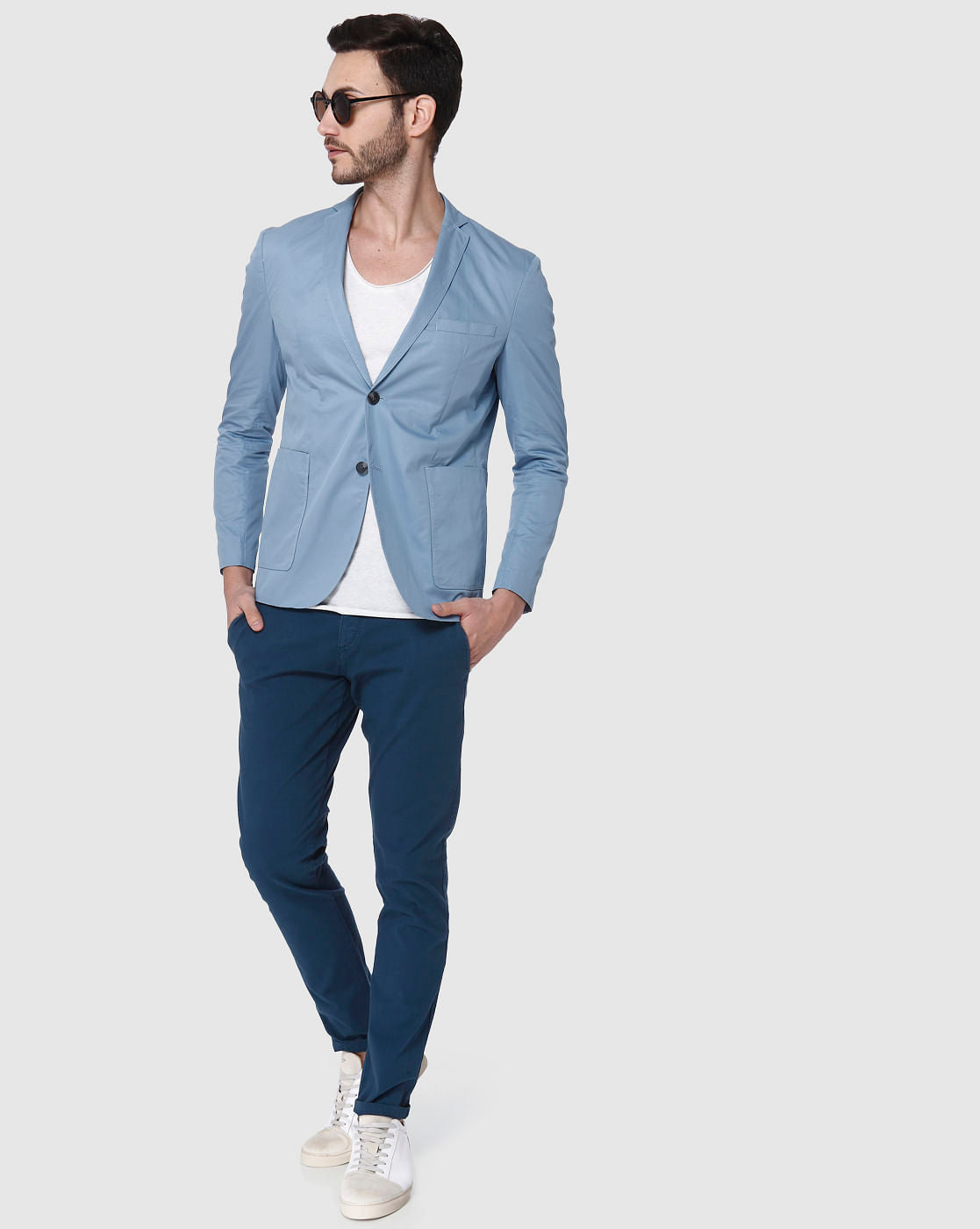 Light Blue Slim Fit Blazer