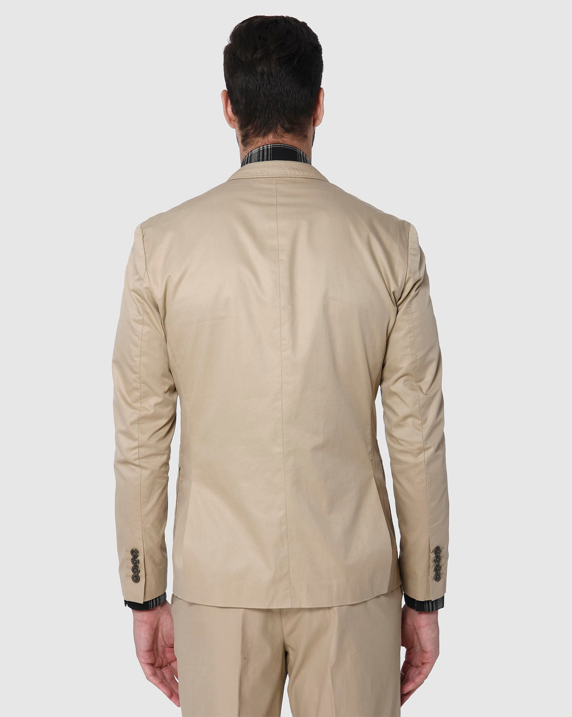 Beige Slim Fit Blazer