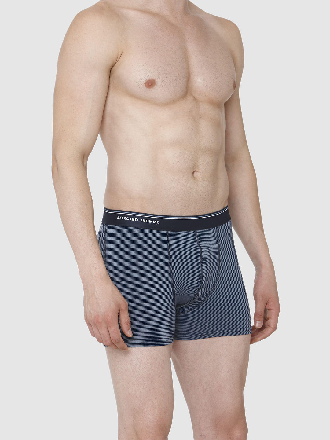 Dark Blue Striped Trunks