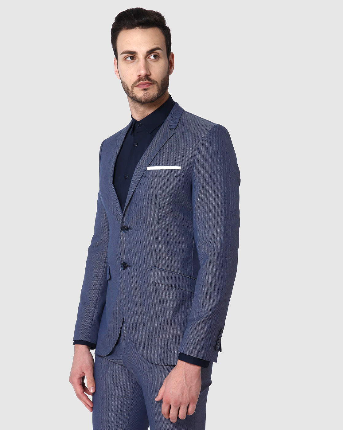 Blue Slim Fit Formal Blazer