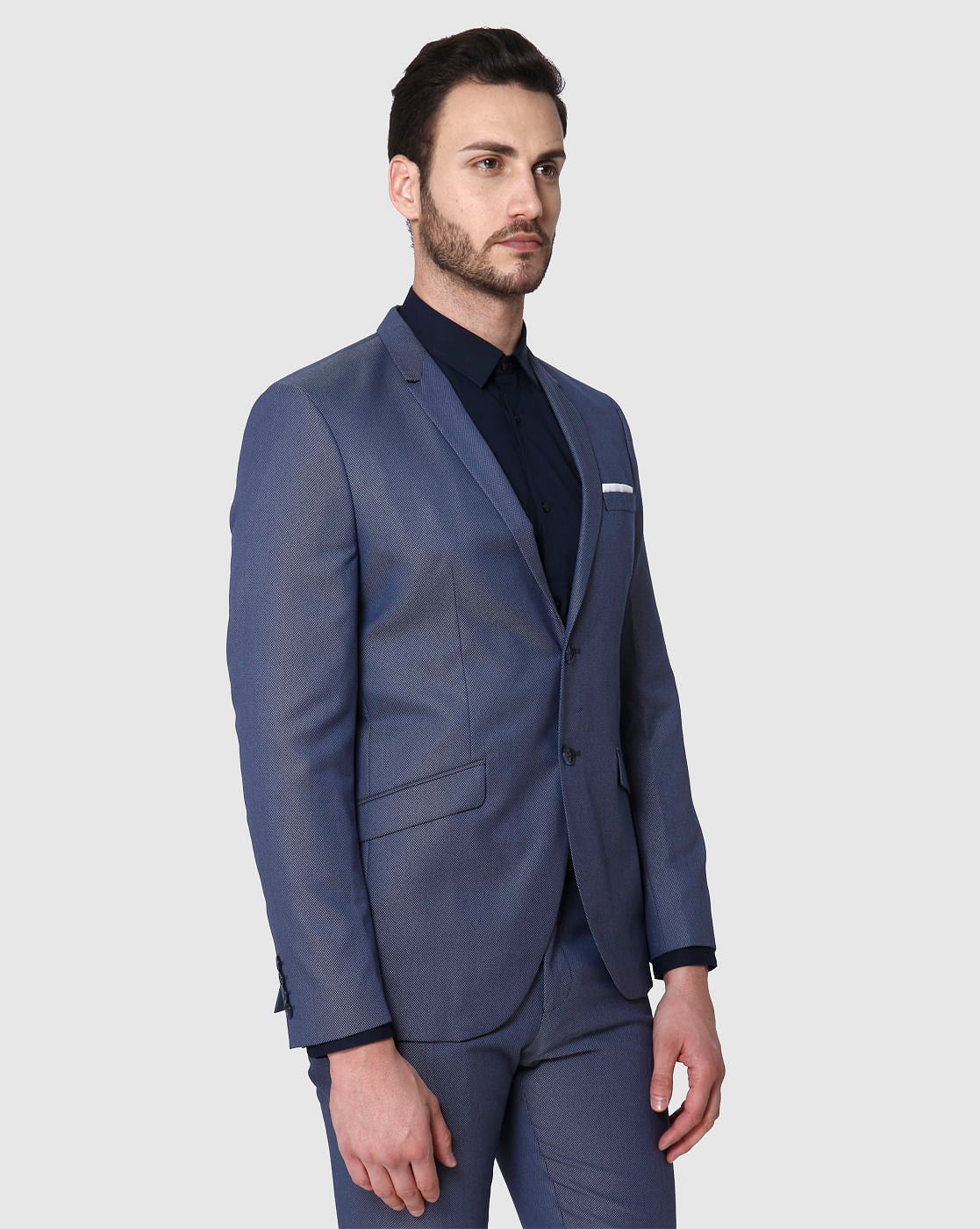 Blue Slim Fit Formal Blazer