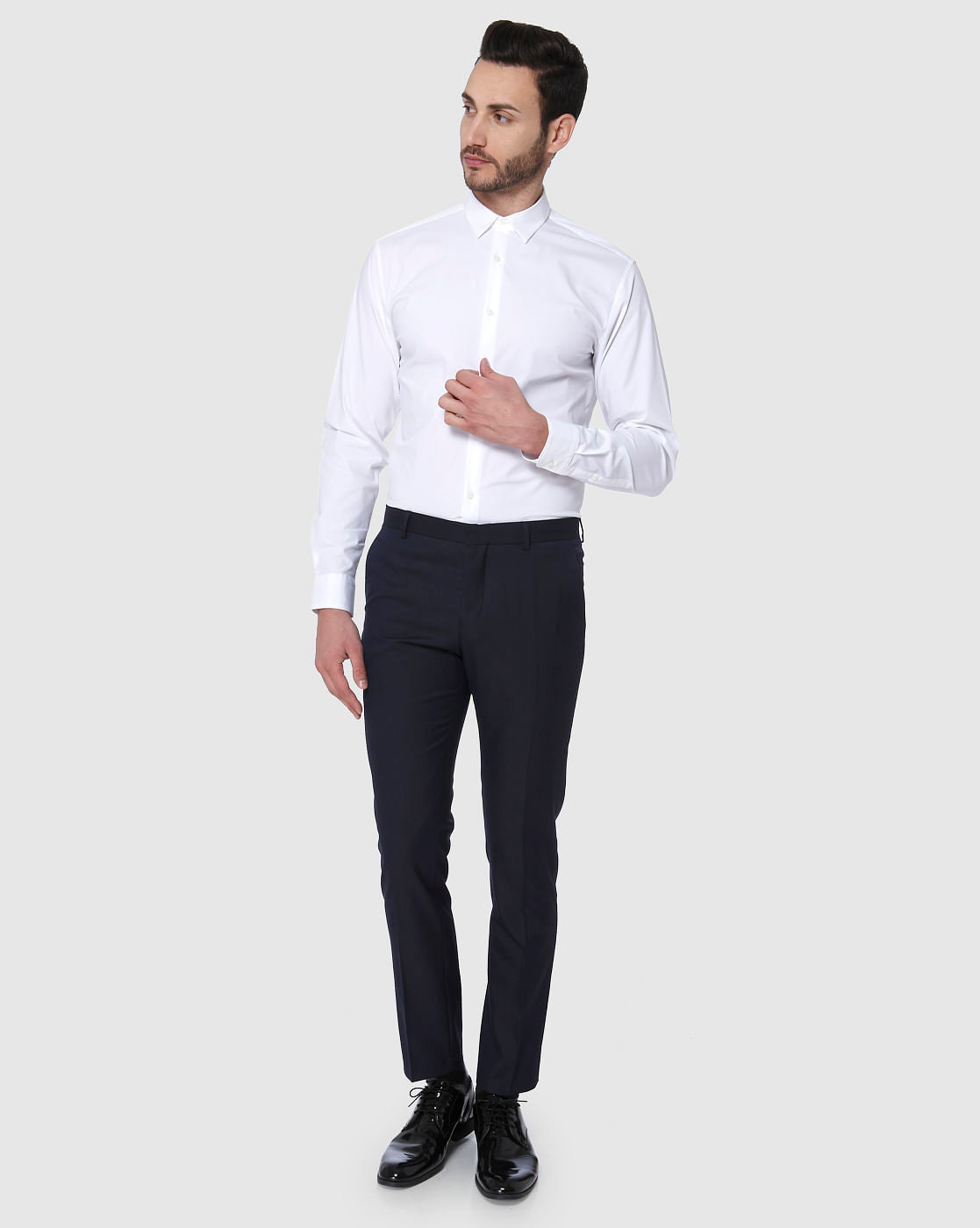 Navy Blue Formal Slim Fit Trousers