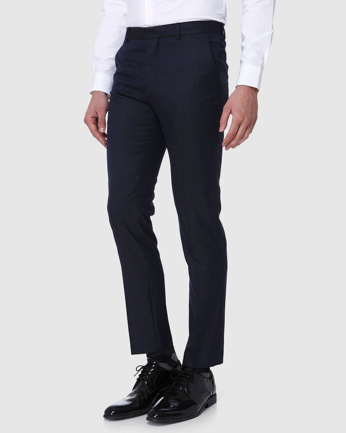 Navy Blue Formal Slim Fit Trousers