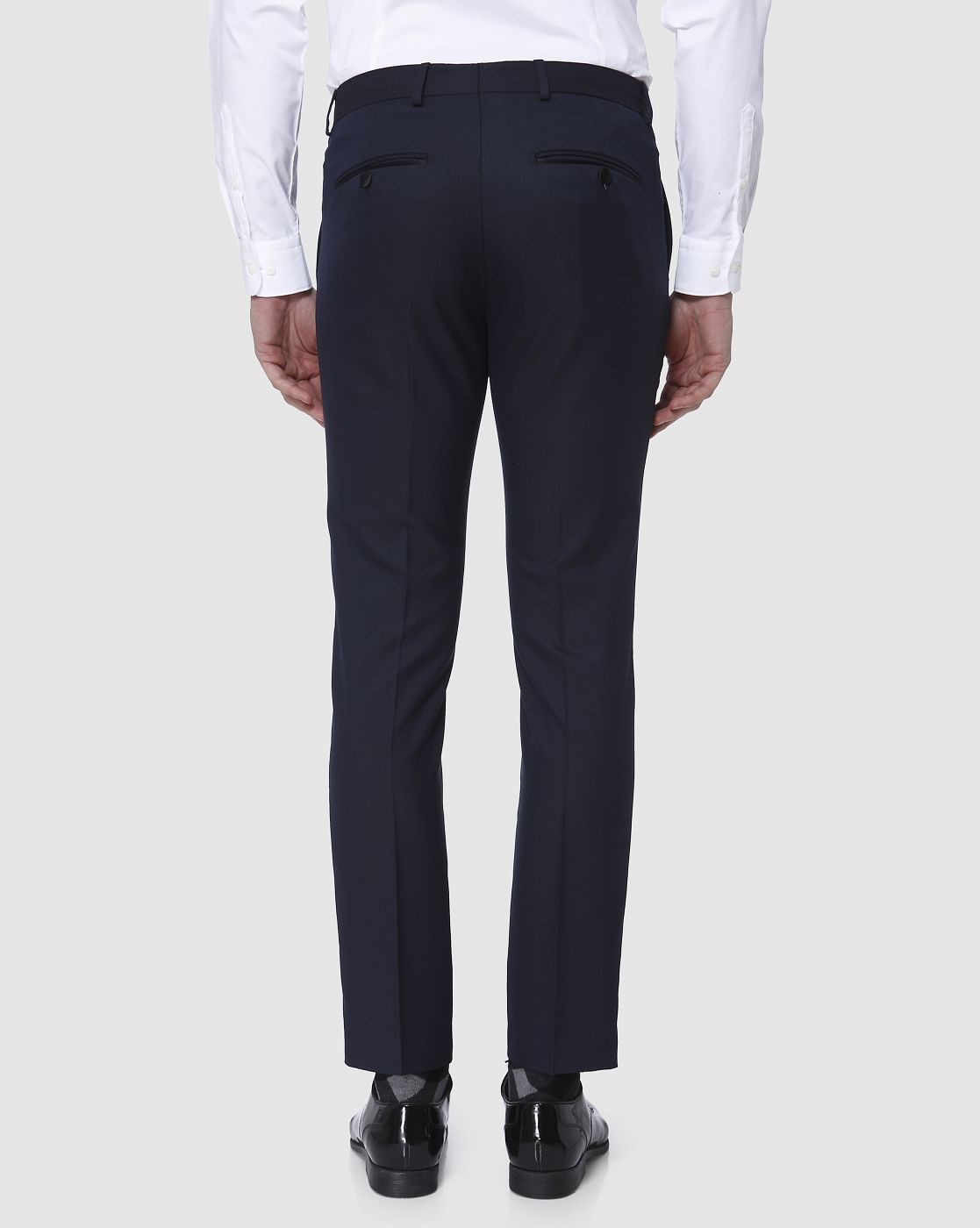 Navy Blue Formal Slim Fit Trousers