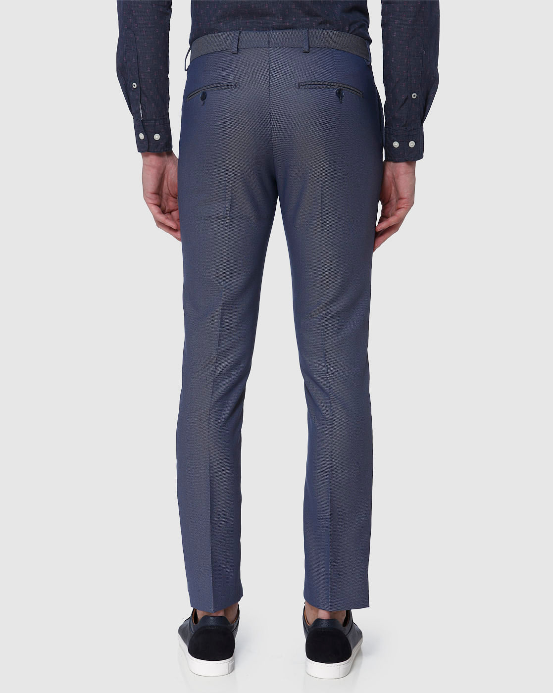 Blue Formal Slim Fit Trousers