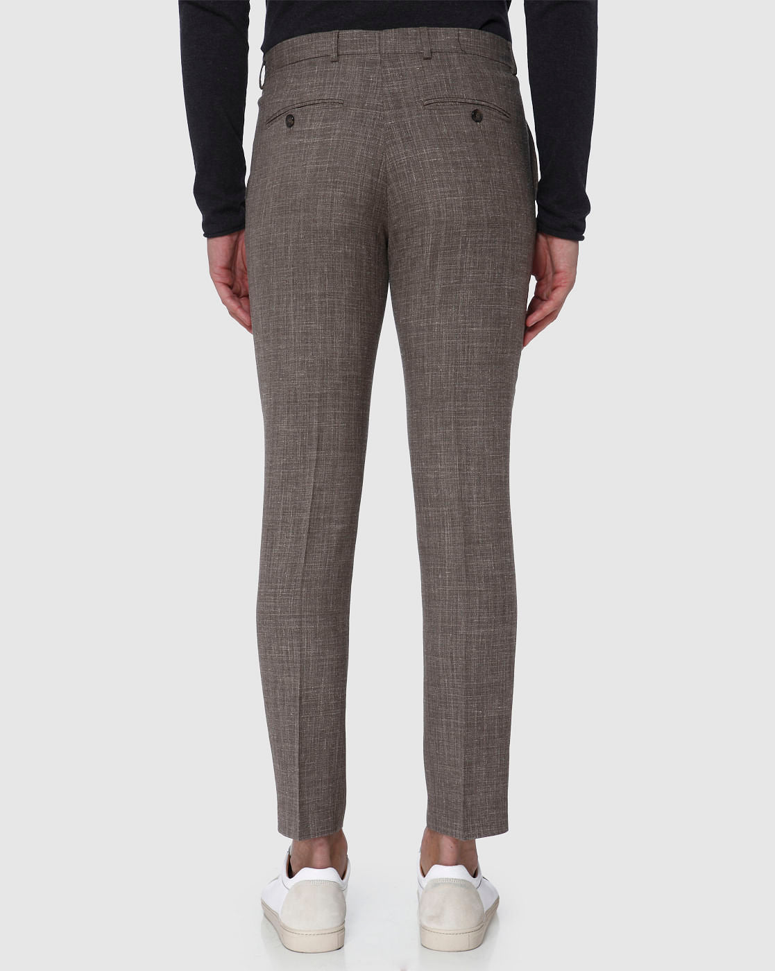 Brown Formal Slim Fit Trousers