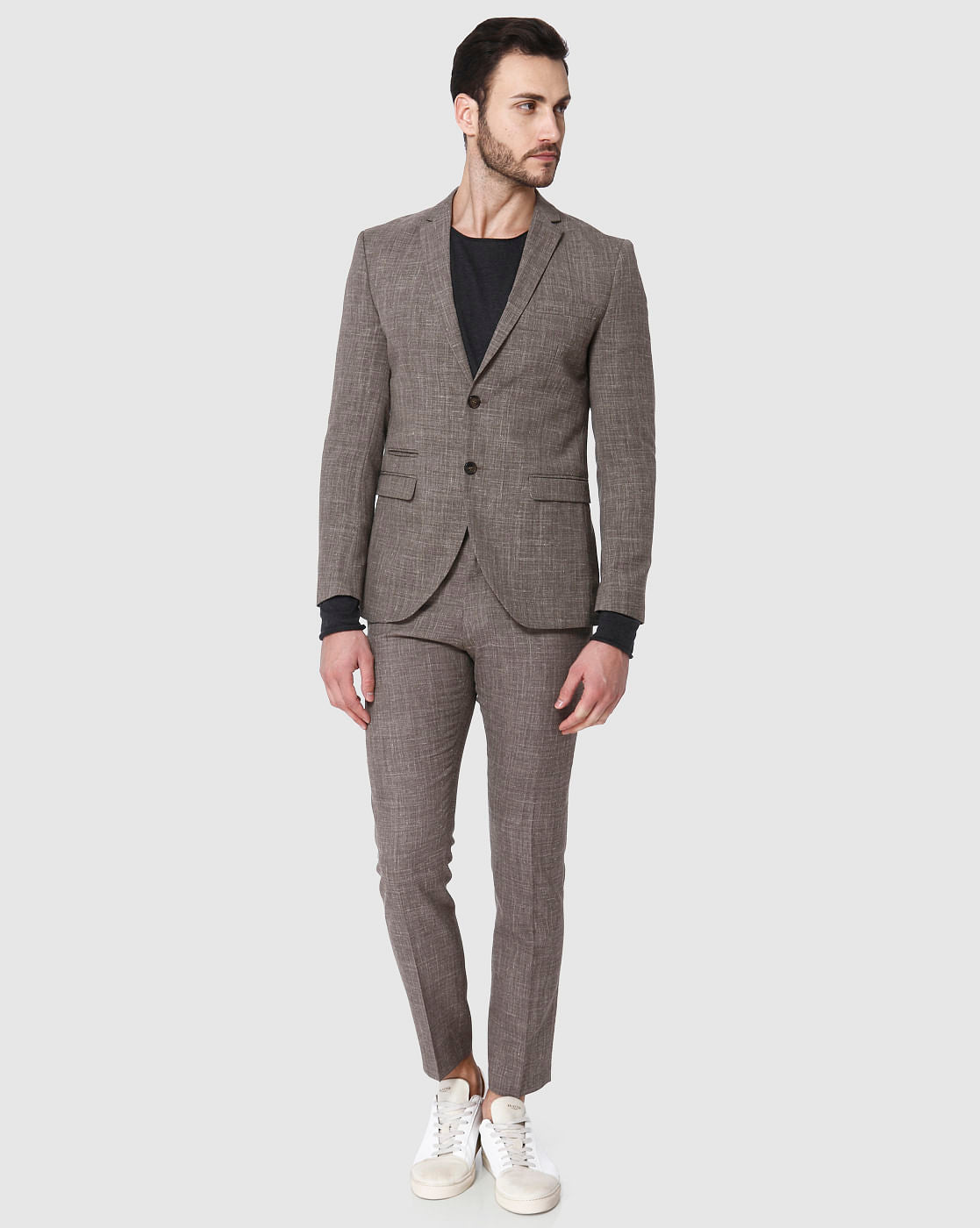 Brown Formal Slim Fit Blazer