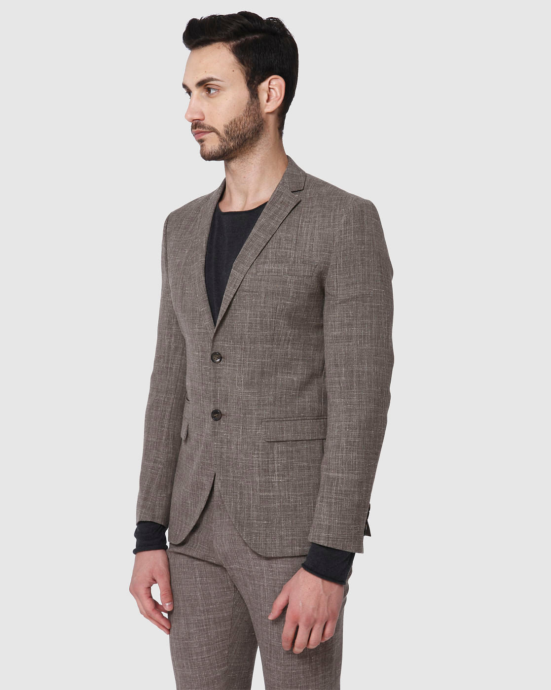 Brown Formal Slim Fit Blazer