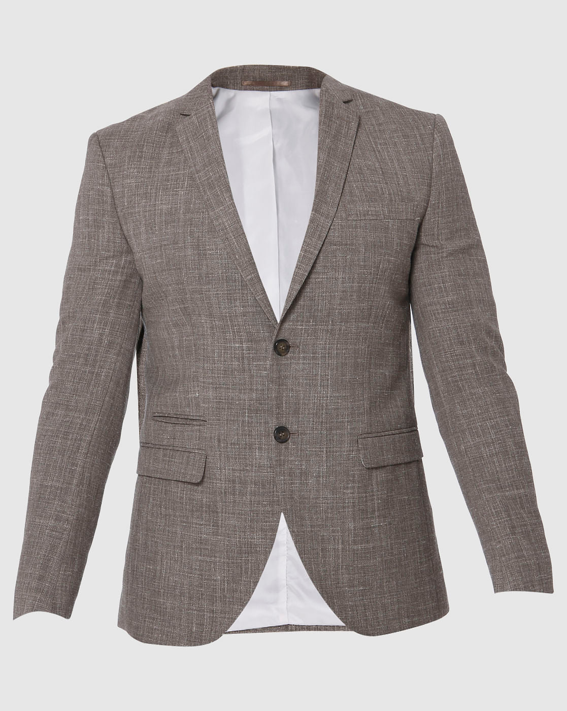 Brown Formal Slim Fit Blazer