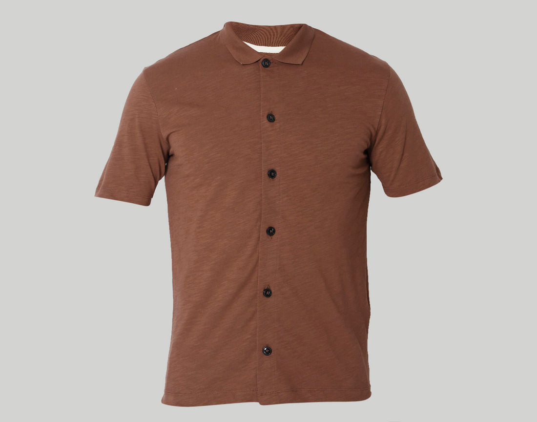 Brown Polo Neck T-Shirt