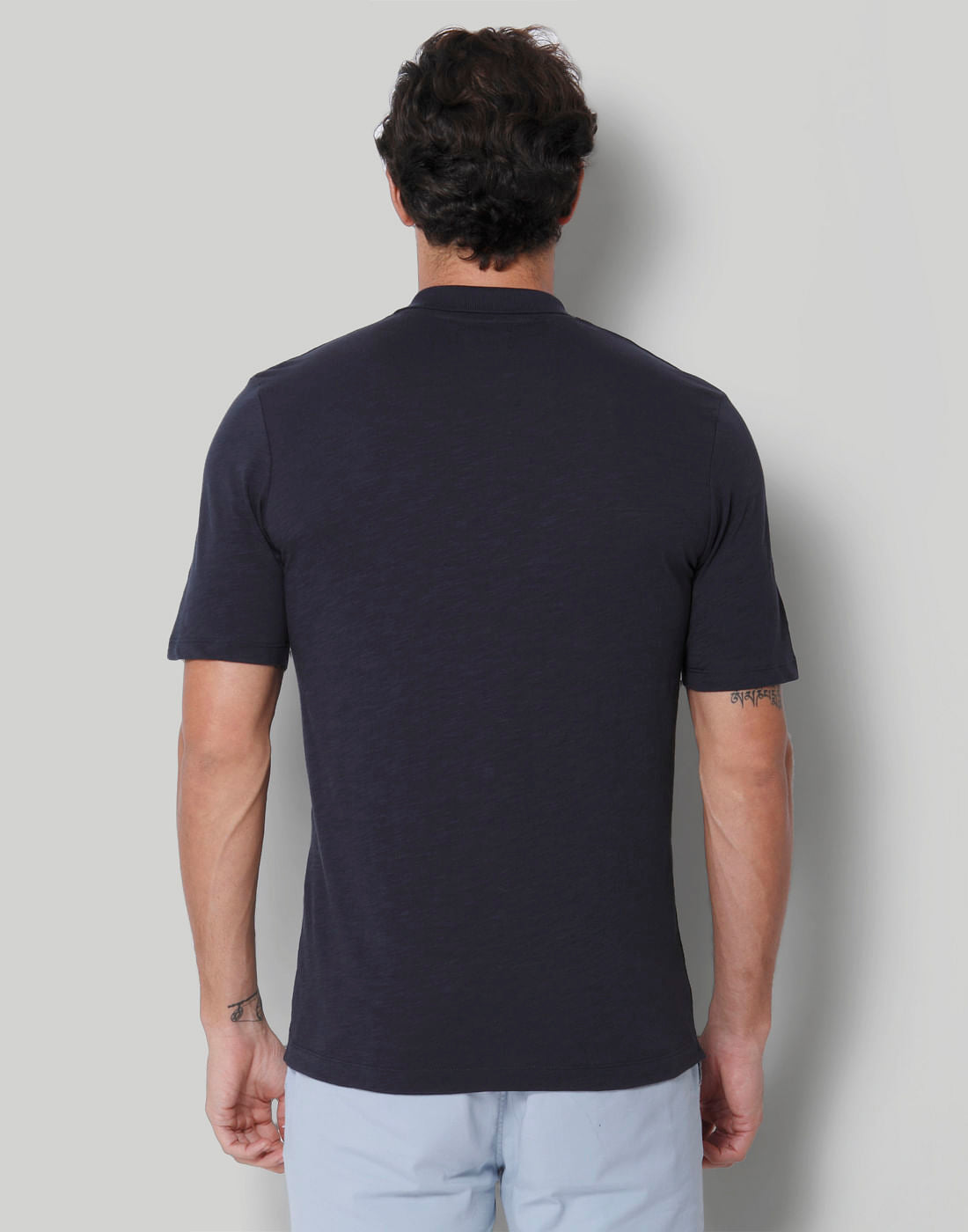 Blue Polo Neck T-Shirt
