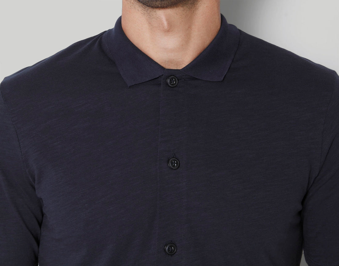 Blue Polo Neck T-Shirt