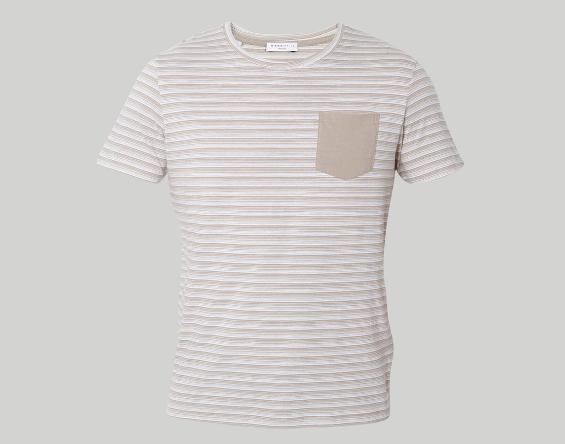 Brown Striped Crew Neck T-Shirt