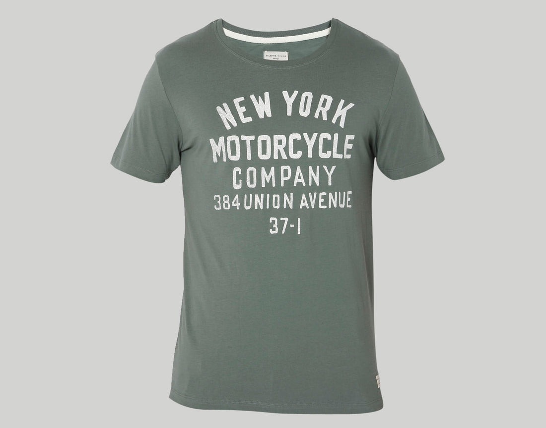 Green Printed Crew Neck T-Shirt