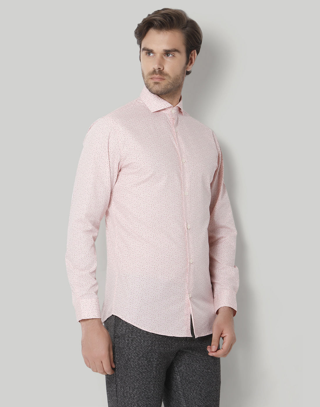 Pink Printed Full Sleeves Shirt