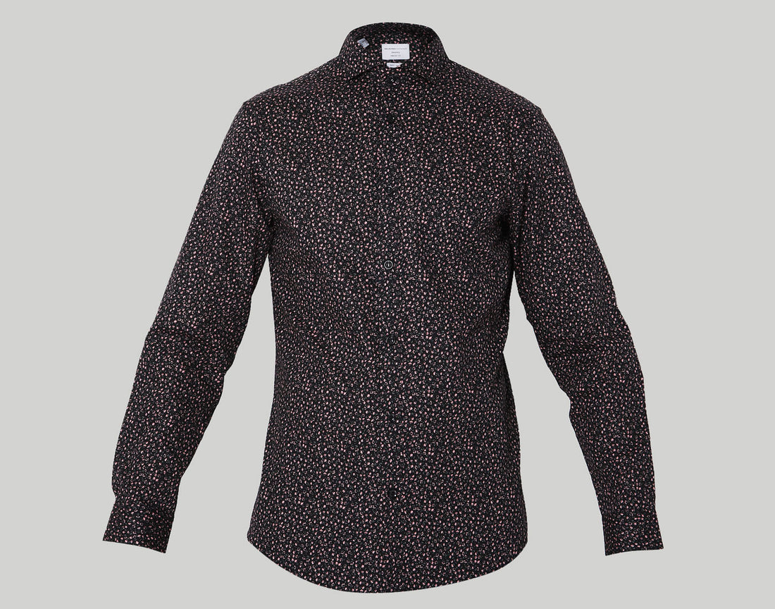 Black Printed Full Sleeves Shirt