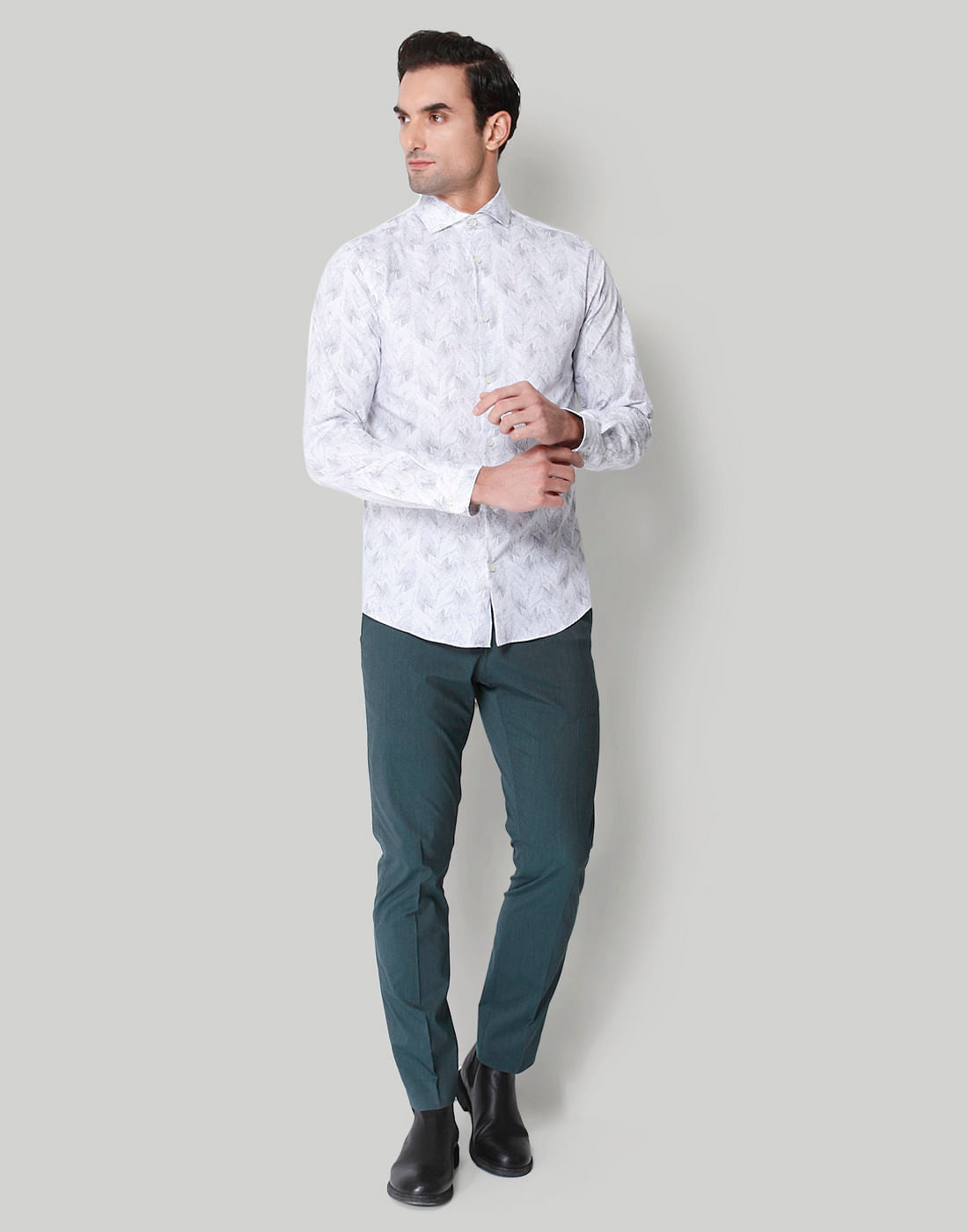 White floral print Full Sleeves Shirt