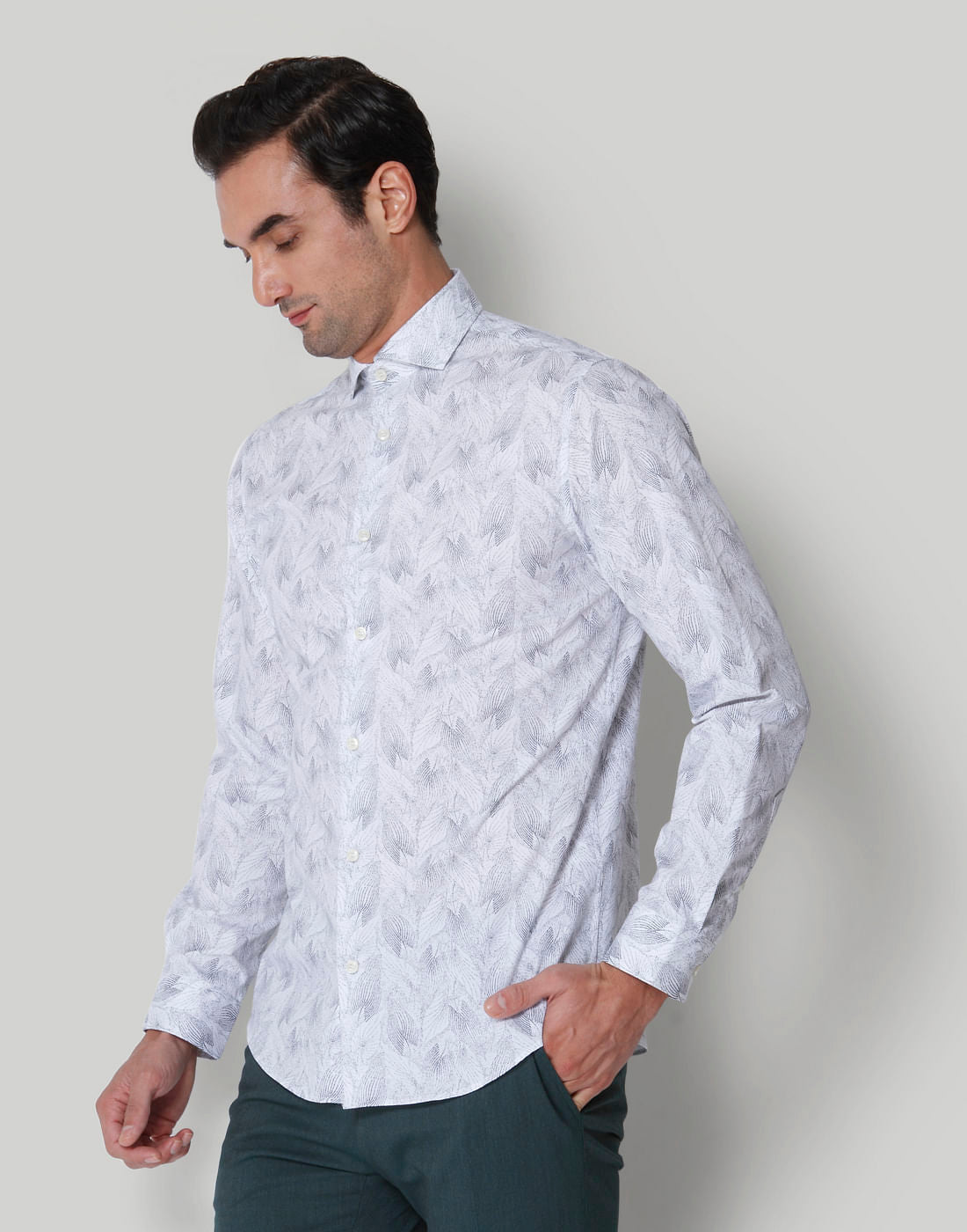 White floral print Full Sleeves Shirt