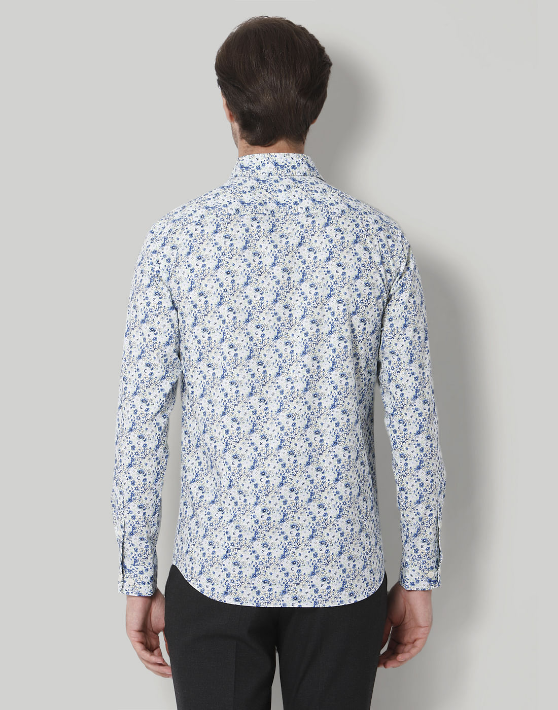 White Printed Full Sleeves Shirt