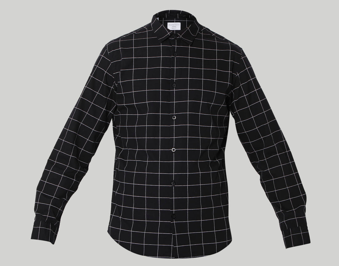 Black Check Full Sleeves Shirt