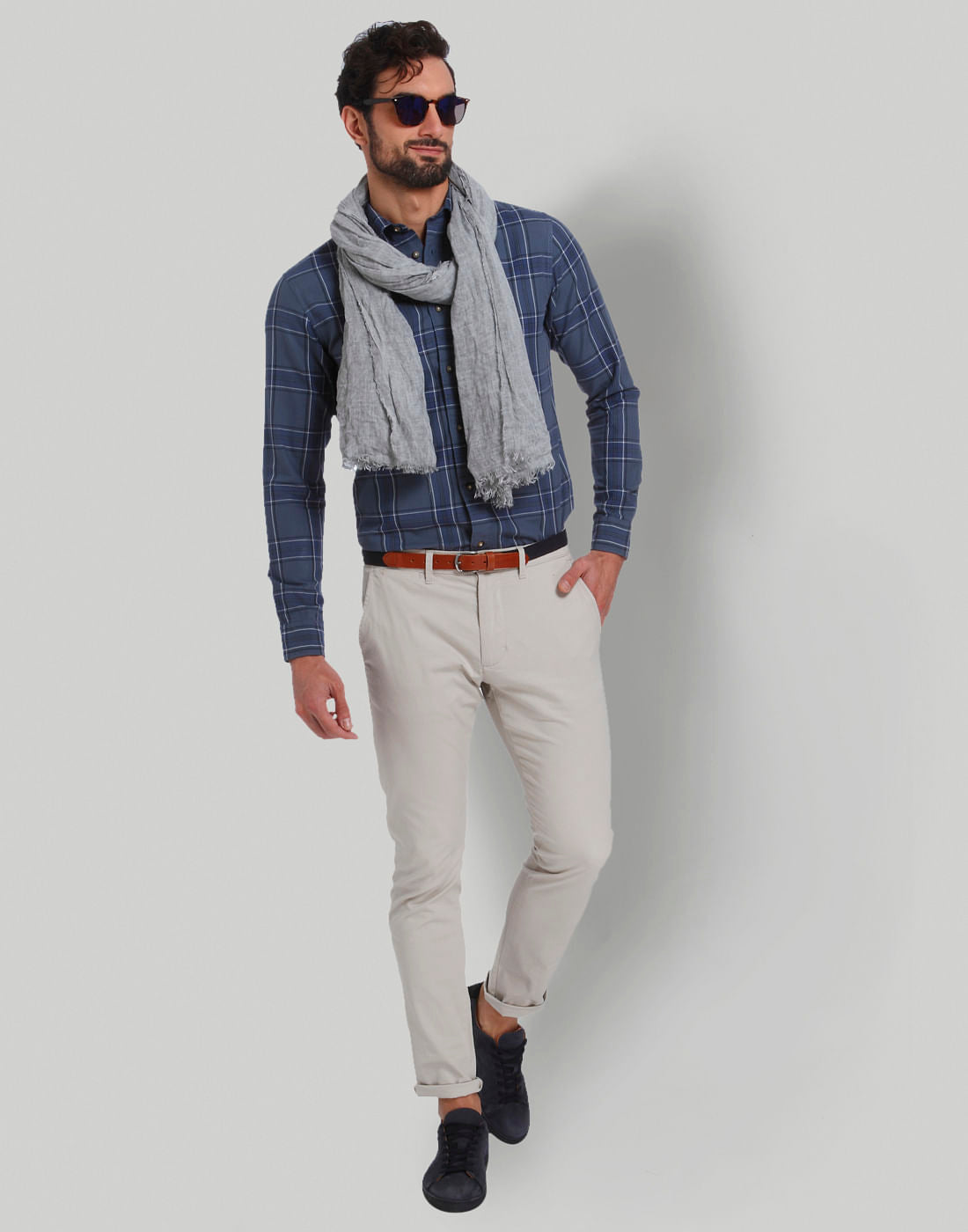 Blue Check Full Sleeves Shirt