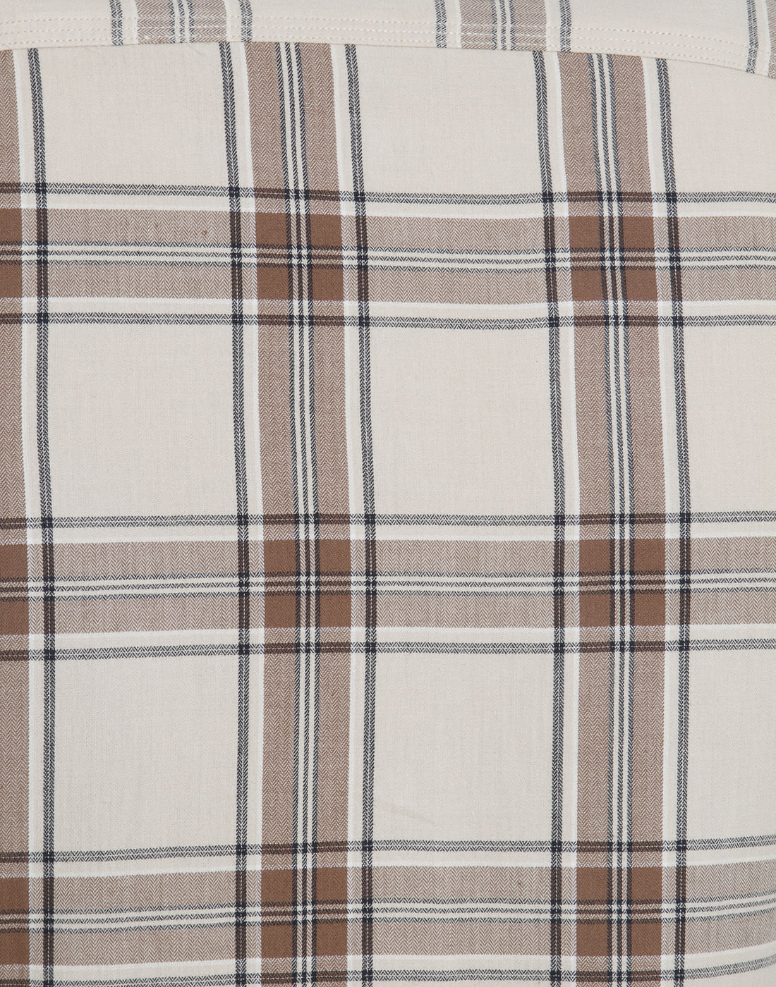 Cream Check Full Sleeves Shirt