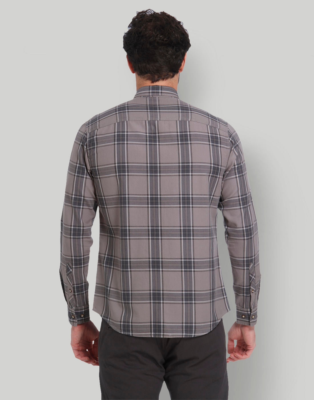 Grey Check Full Sleeves Shirt