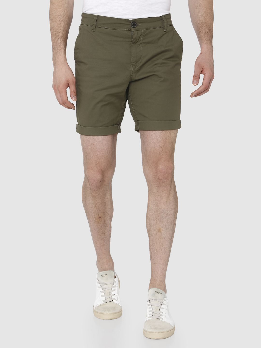 Olive Green Chino Shorts