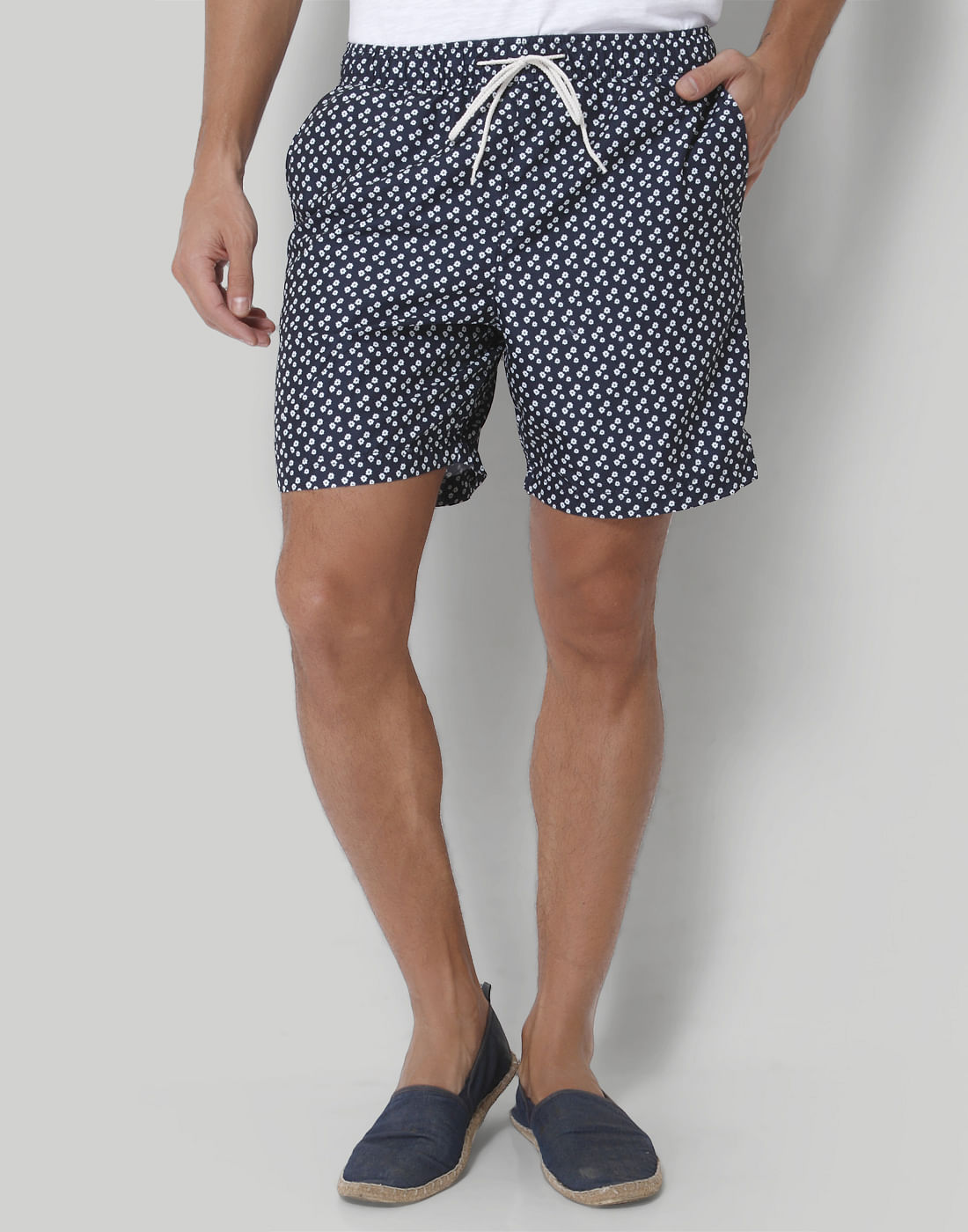 Dark Blue Printed Swimshorts