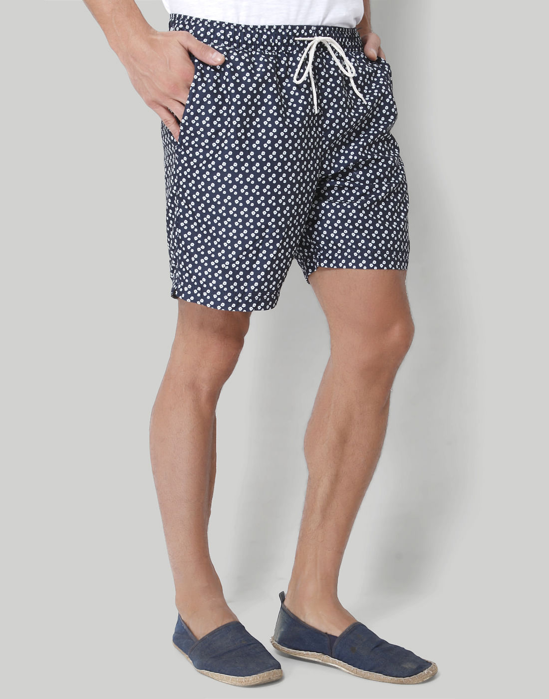 Dark Blue Printed Swimshorts
