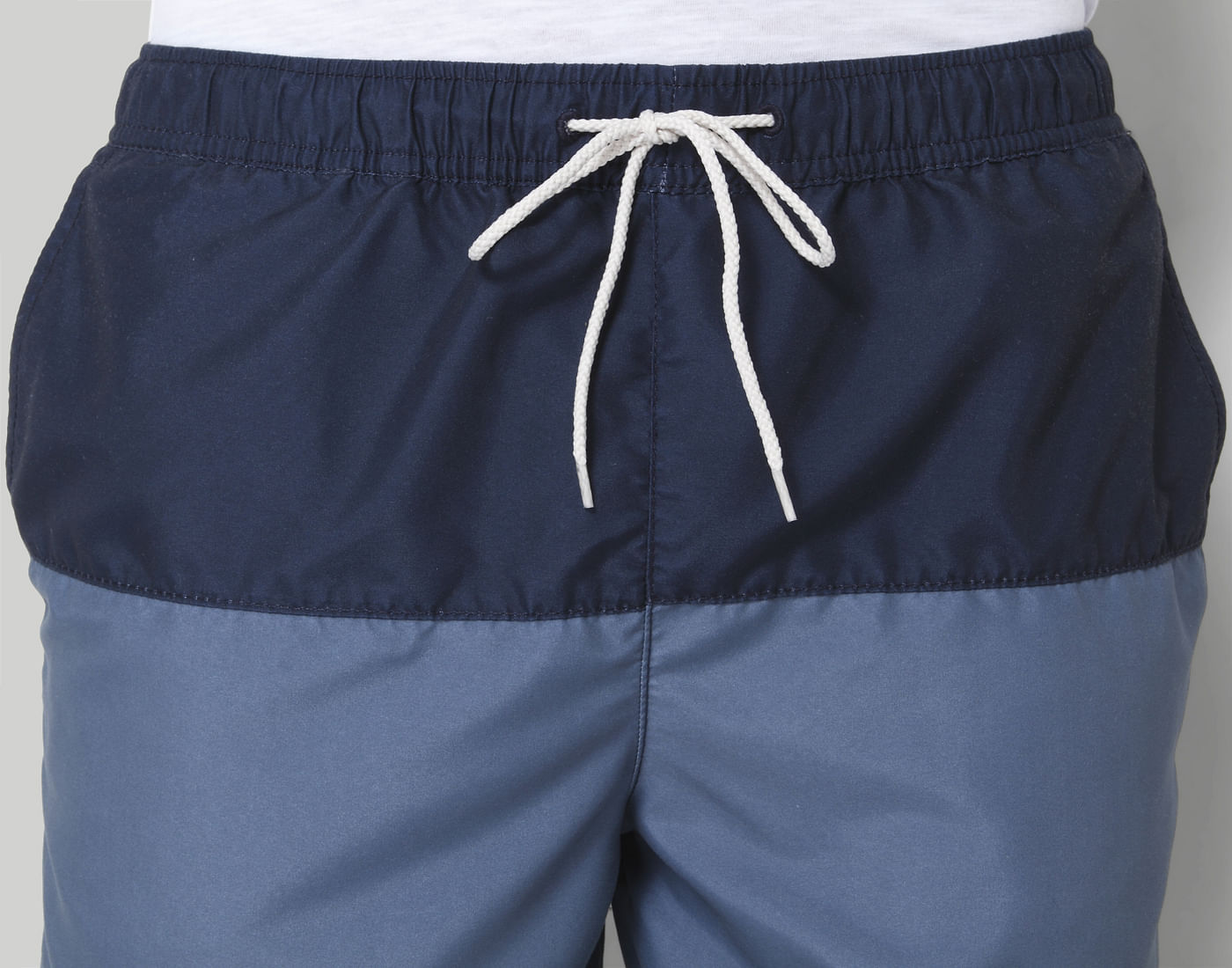 Dark Blue Colour Blocked Swimshorts