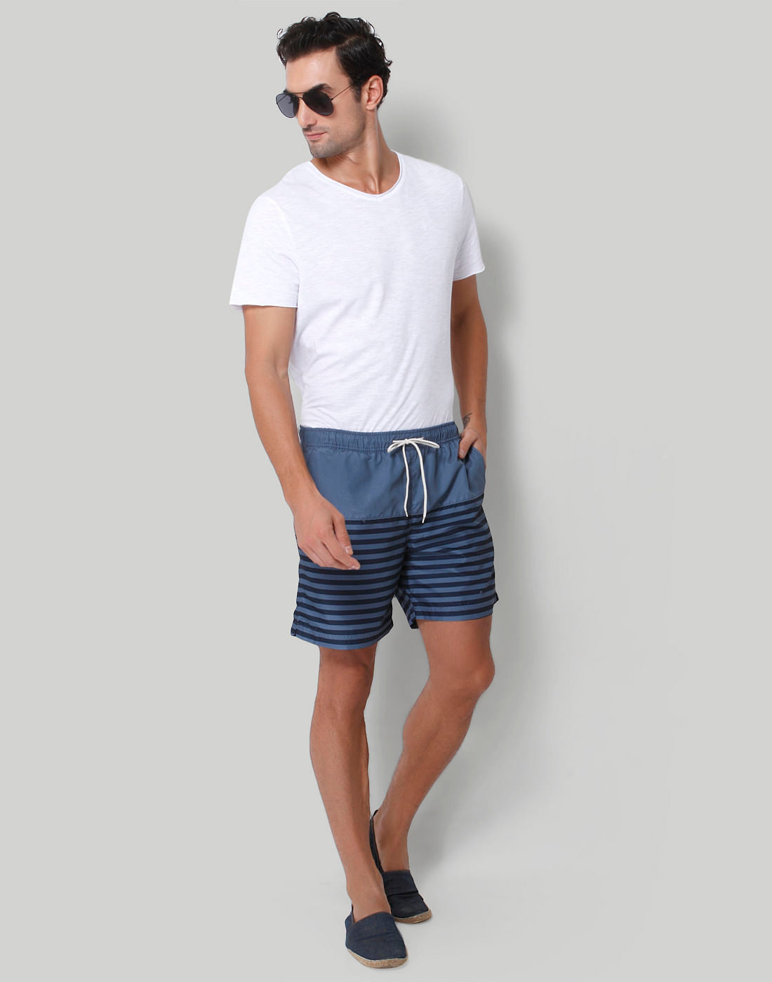 Blue Striped Swimshorts